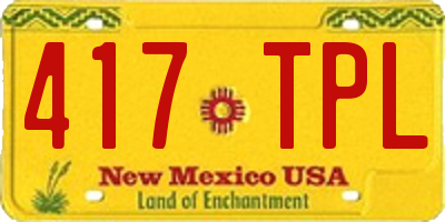 NM license plate 417TPL