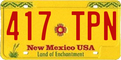 NM license plate 417TPN