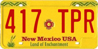 NM license plate 417TPR