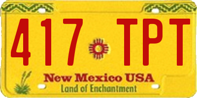 NM license plate 417TPT