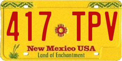 NM license plate 417TPV