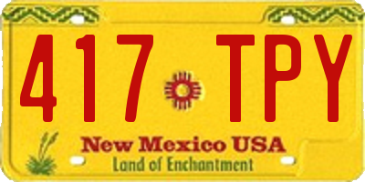 NM license plate 417TPY