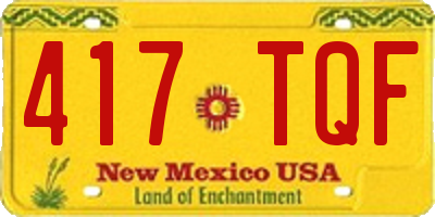 NM license plate 417TQF