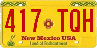 NM license plate 417TQH