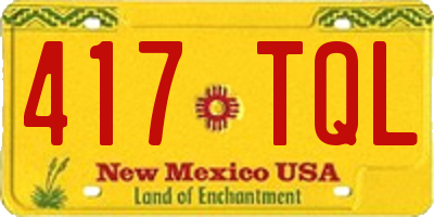 NM license plate 417TQL