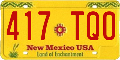 NM license plate 417TQO