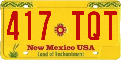 NM license plate 417TQT