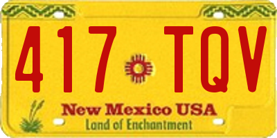 NM license plate 417TQV