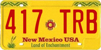 NM license plate 417TRB