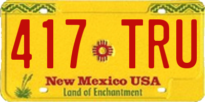 NM license plate 417TRU