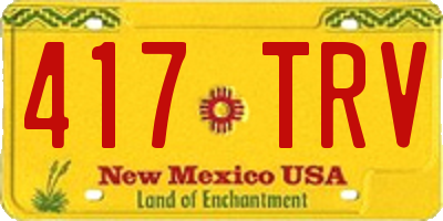 NM license plate 417TRV