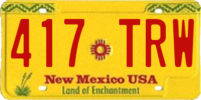 NM license plate 417TRW
