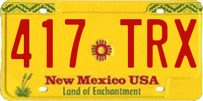 NM license plate 417TRX