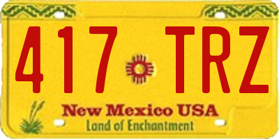 NM license plate 417TRZ