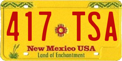 NM license plate 417TSA