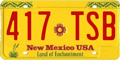 NM license plate 417TSB