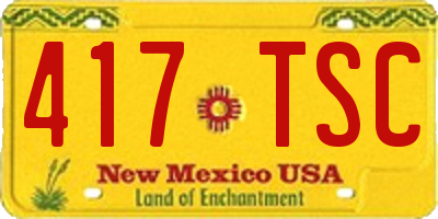 NM license plate 417TSC