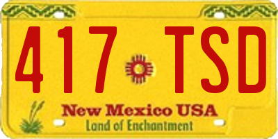 NM license plate 417TSD