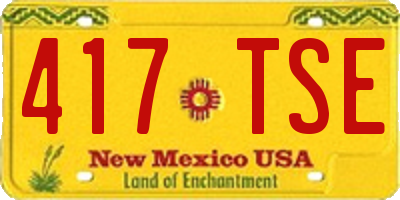 NM license plate 417TSE