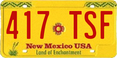 NM license plate 417TSF