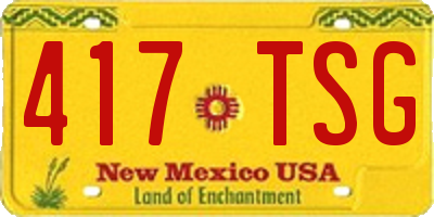 NM license plate 417TSG