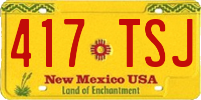NM license plate 417TSJ