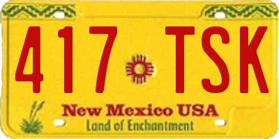 NM license plate 417TSK