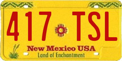 NM license plate 417TSL