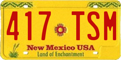 NM license plate 417TSM