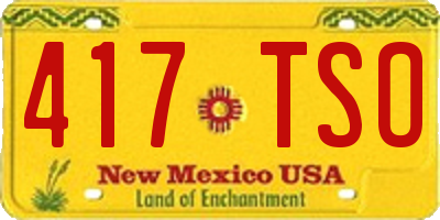 NM license plate 417TSO