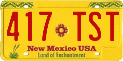 NM license plate 417TST