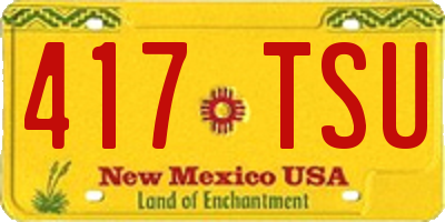 NM license plate 417TSU