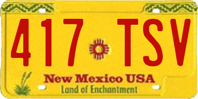 NM license plate 417TSV