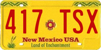 NM license plate 417TSX