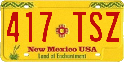 NM license plate 417TSZ