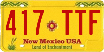 NM license plate 417TTF