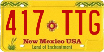 NM license plate 417TTG