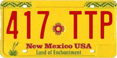 NM license plate 417TTP