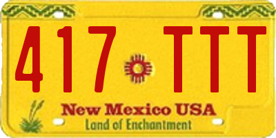 NM license plate 417TTT