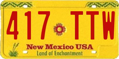 NM license plate 417TTW