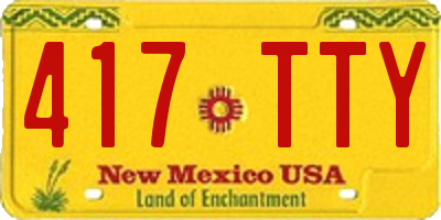 NM license plate 417TTY