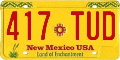 NM license plate 417TUD