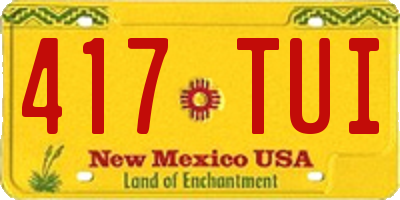NM license plate 417TUI