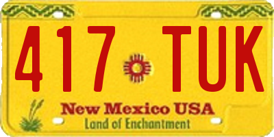 NM license plate 417TUK