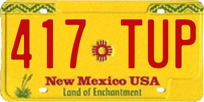 NM license plate 417TUP