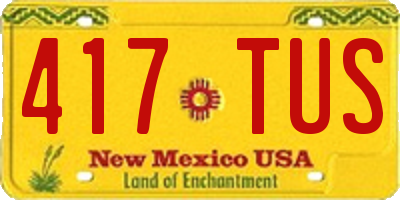 NM license plate 417TUS