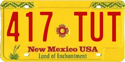 NM license plate 417TUT