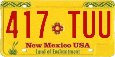 NM license plate 417TUU