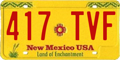 NM license plate 417TVF