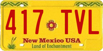 NM license plate 417TVL